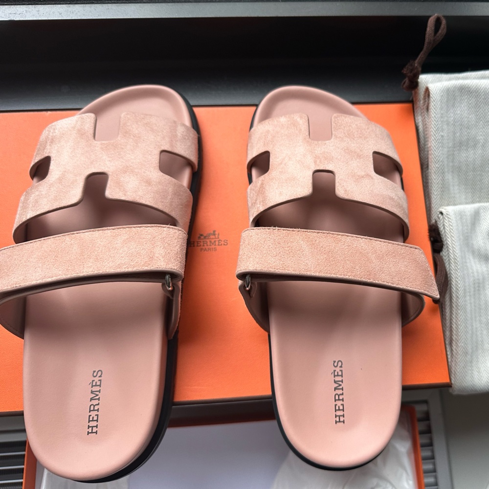 Hermes Authentic Chypre sandals in calfskin Women’s size 37 in Nude color